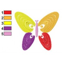 Colored Butterfly Embroidery Design 03